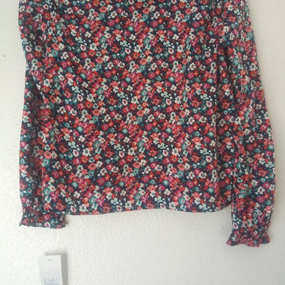 Croft & Barrow multicolored floral women's size PXS long sleeve blouse - Picture 7 of 15